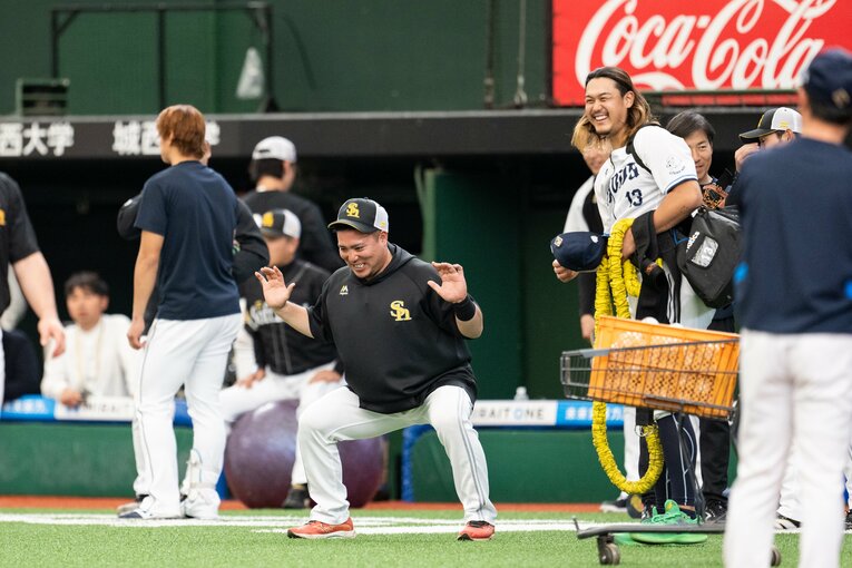 ソフトバンクのチーム内からも野球に取り組む姿勢は高く評価される山川　©Nanae Suzuki