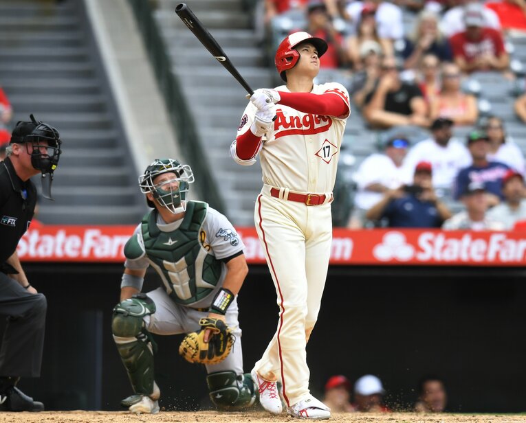 1試合2本塁打を放った8月4日のアスレチックス戦　©Getty Images