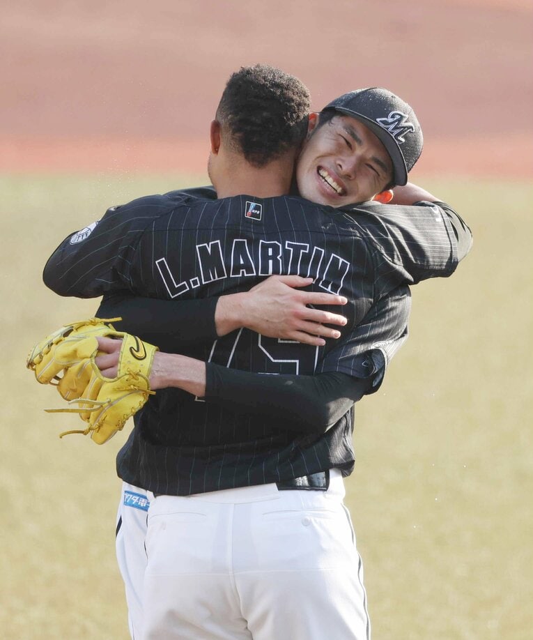 2022年4月10日に達成した完全試合　©JIJI PRESS