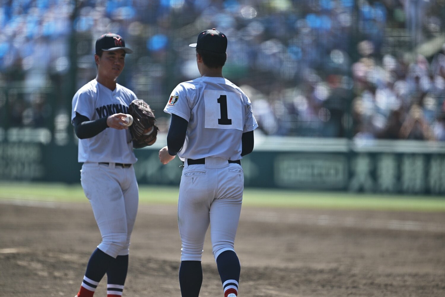 横浜は5回裏、山脇悠陽から奥村頼人に投手交代 ©Hideki Sugiyama