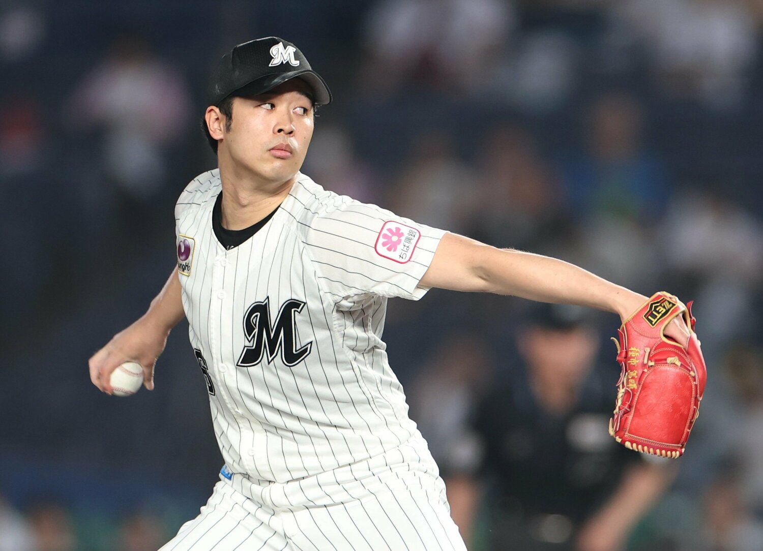 WBC日本代表に初選出されたロッテの種市 ©️JIJI PRESS