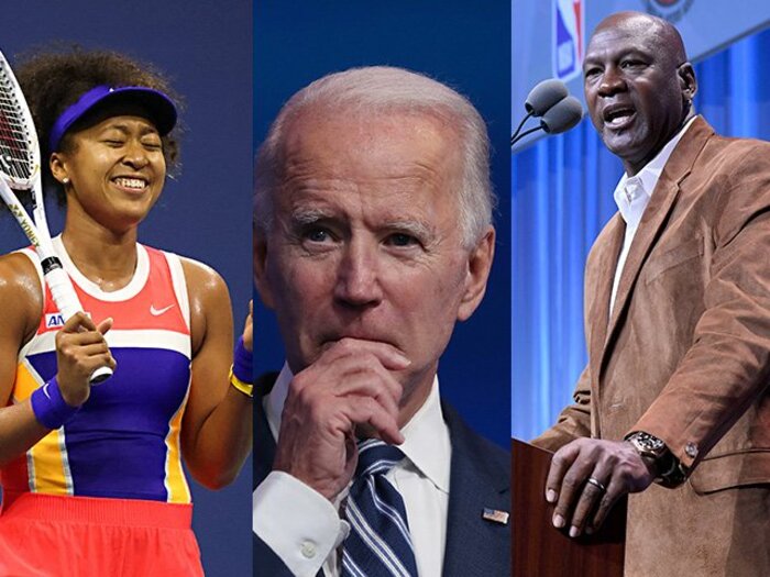 バイデンに大坂なおみ「THANK YOU」 ラピノー、ジョーダン&レブロンも…大統領選と米スポーツの密接さ<Number Web> photograph by Getty Images