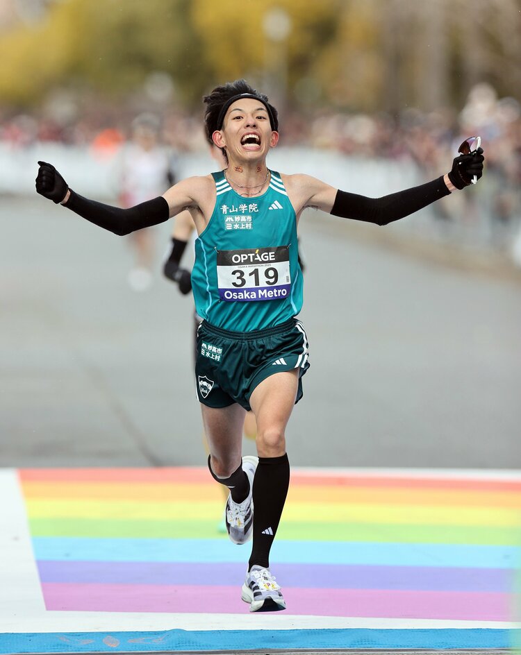 大阪マラソン：青学大・黒田朝日が2時間6分5秒で学生新記録達成…箱根