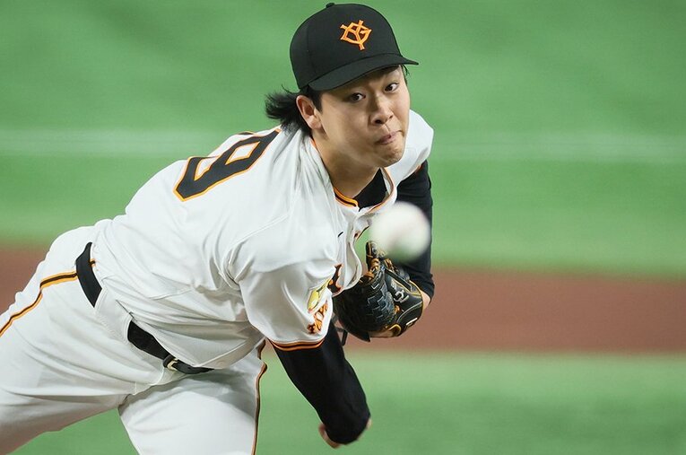 セ新記録となる無失点記録を樹立した巨人・山崎伊織 ／ photograph by JIJI PRESS