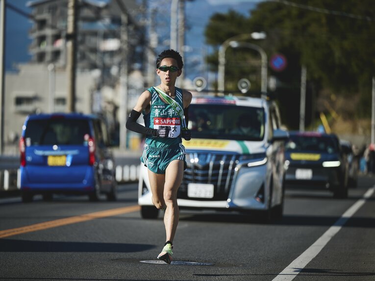 7区で区間賞を獲得した3年生の岸本大紀　©Yuki Suenaga