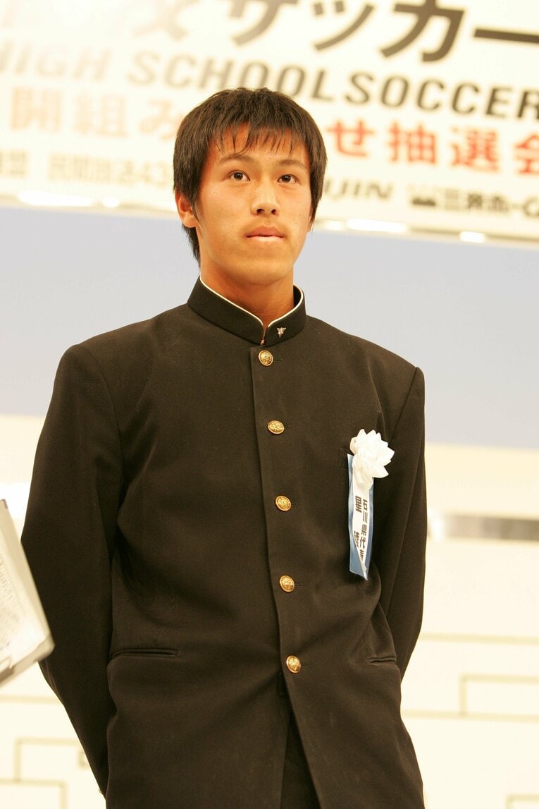 18歳の本田圭佑。全国高校サッカーの組み合わせ抽選会で　©Sankei Shimbun