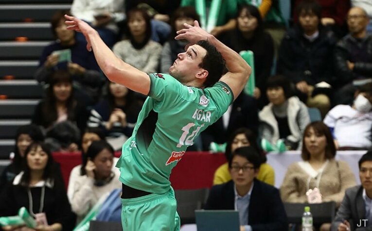 レギュラーラウンドでリーグ1位の総得点を誇るオポジットのエドガー。