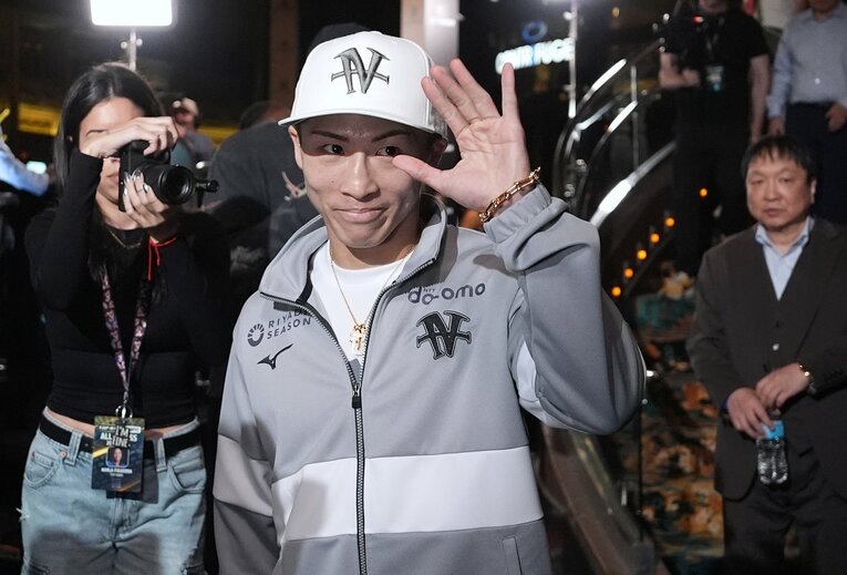 現地時間5月1日、試合前のイベントに登場した井上尚弥　©Naoki Fukuda