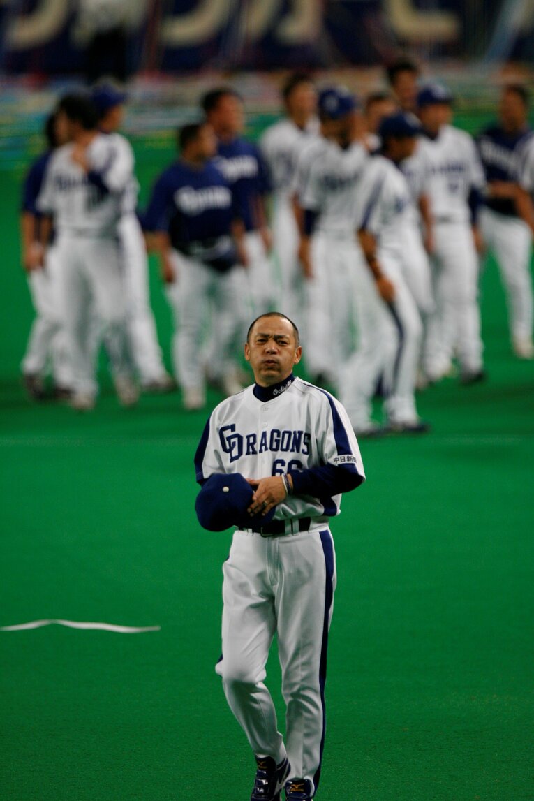 04年から11年まで中日の監督を務めた落合博満。すべての年でAクラス入り、セ・リーグ優勝4回、日本シリーズ優勝1回を果たした　©BUNGEISHUNJU