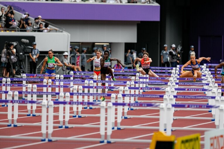 【東京世界陸上】100mハードル予選を走る中島ひとみ（長谷川体育施設）　©Nanae Suzuki