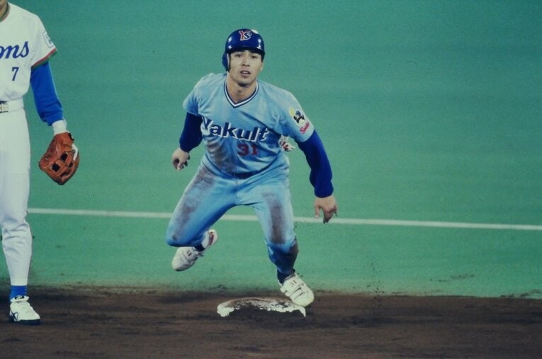 1997年の日本シリーズでの真中　©Koji Asakura