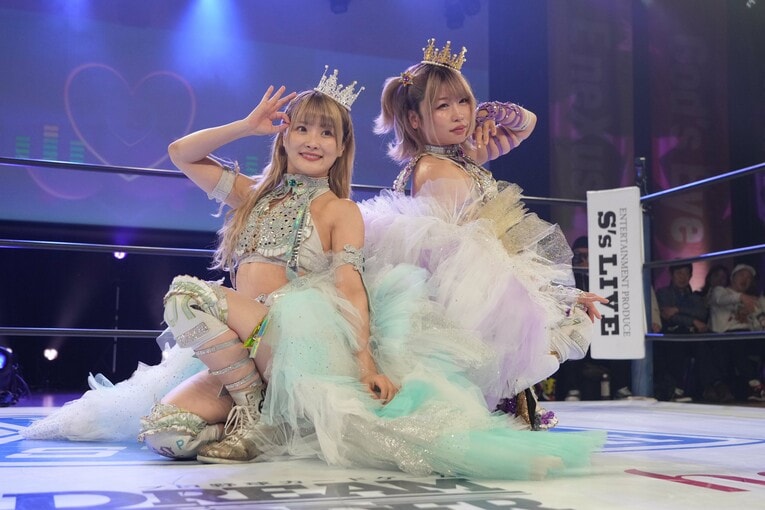 なつぽいとのタッグで上谷沙弥との前哨戦のリングに立った中野たむ。4月12日、名古屋・中日ホール　©Essei Hara