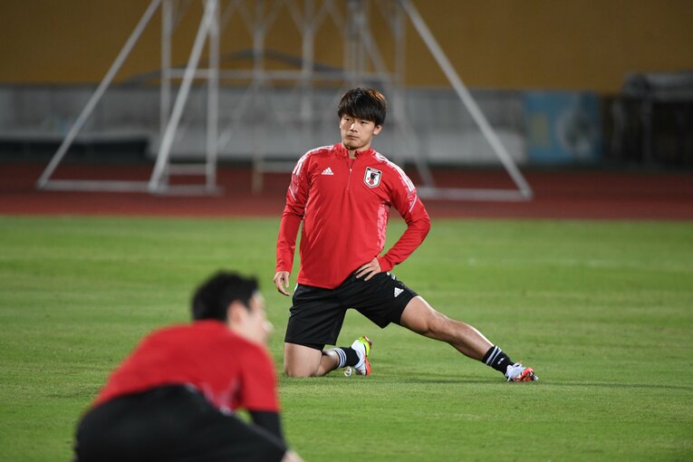 上田綺世（写真）のほか、Jリーグの得点王争いで首位に立つ前田大然や、川崎フロンターレの優勝に貢献した旗手怜央もベンチ外となった　©JFA