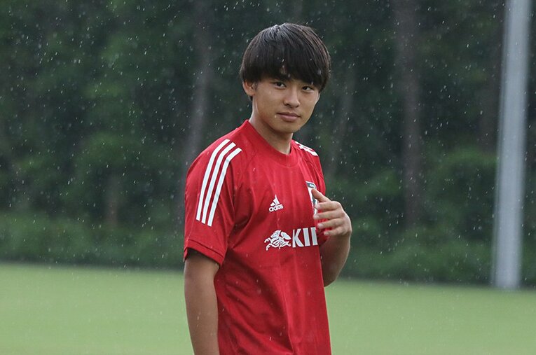 J1でゴールを決めた勢いそのまま、U-19日本代表候補合宿でも存在感を発揮したFW斉藤光毅（横浜FC）。 ／ photograph by Takahito Ando