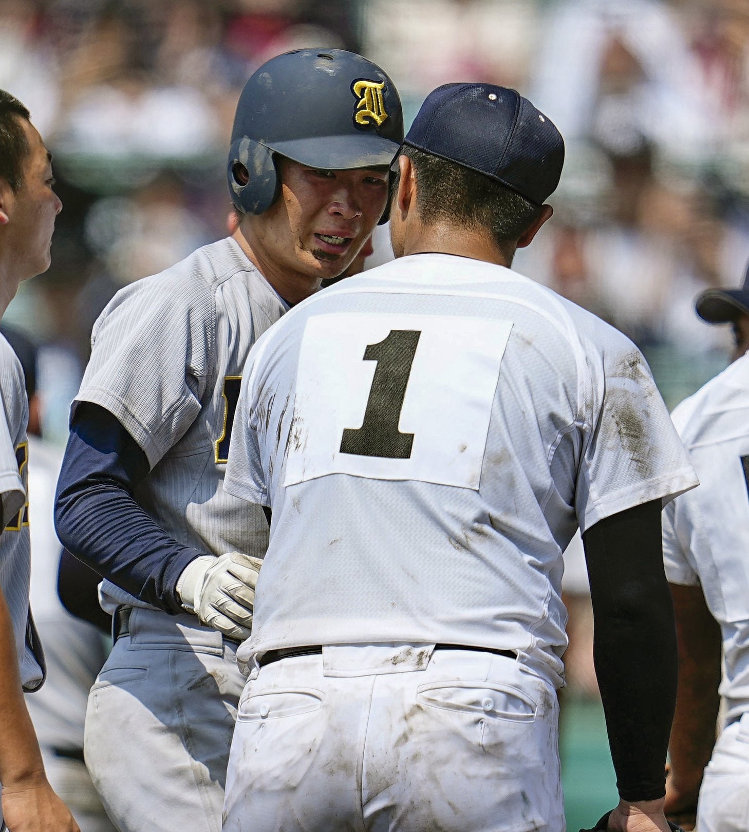 今夏の甲子園で活躍した仙台育英・吉川陽大。3回戦では優勝した沖縄尚学と対戦し、吉川が最後の打者となった ©︎KYODO