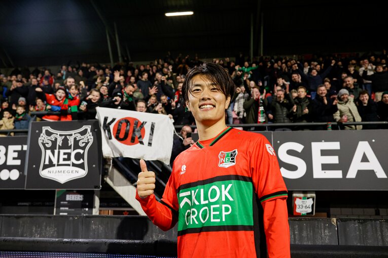 NECナイメヘンで信頼を勝ち取った小川航基。レギュラーシーズンではリーグ6位に、カップ戦では決勝進出に貢献した　©︎Broer van den Boom/BSR Agency/Getty Images