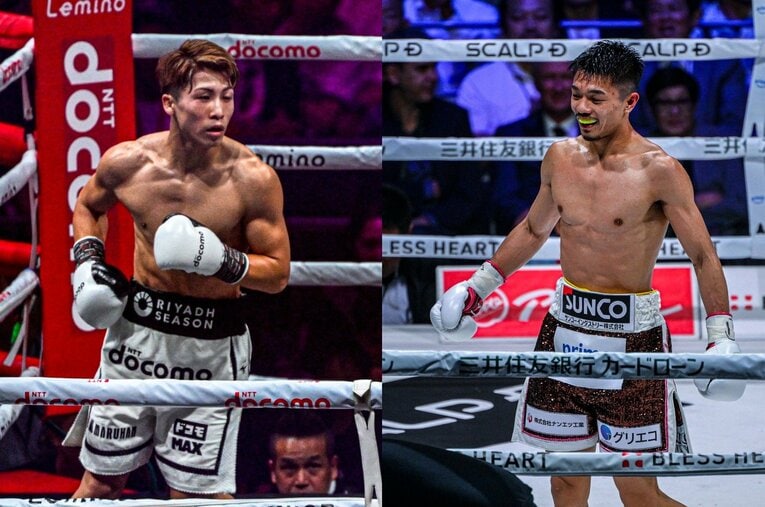 5・2決戦に挑む井上尚弥（左）と中谷潤人（右）。実は2人には「全国U-15ジュニアボクシング大会」経験者という共通点がある ／ photograph by Takuya Sugiyama(2)