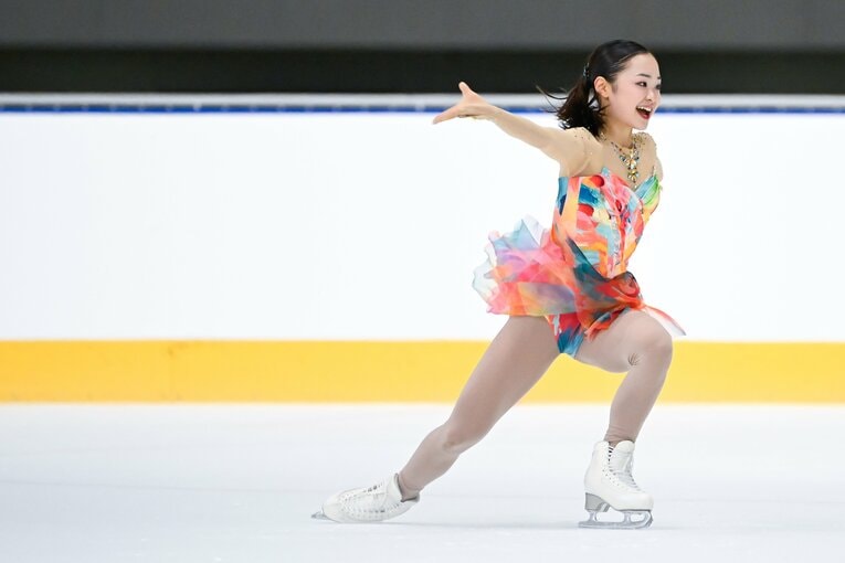 フリーの演技。トリプルアクセル、4回転トウループも見事に決めた　©️Asami Enomoto