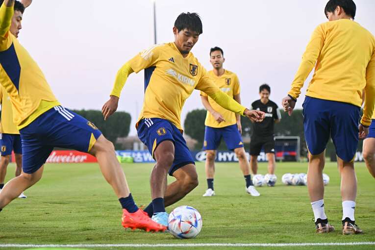 ロンドに参加する守田　©Takuya Kaneko/JMPA