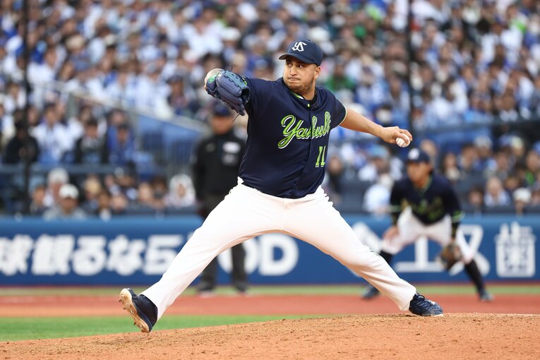 ヤクルトの新守護神キハダ。エンゼルスから今季加入した　©JIJI PRESS