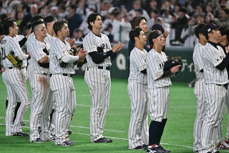 WBCでの大谷ら日本ナイン（写真は右に続きます）　©Nanae Suzuki