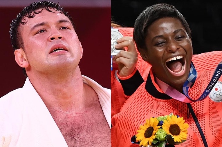 東京五輪でメダルを獲得し、連日テレビにも引っ張りだことなっているウルフ・アロン（左）と馬瓜エブリン ／ photograph by JMPA