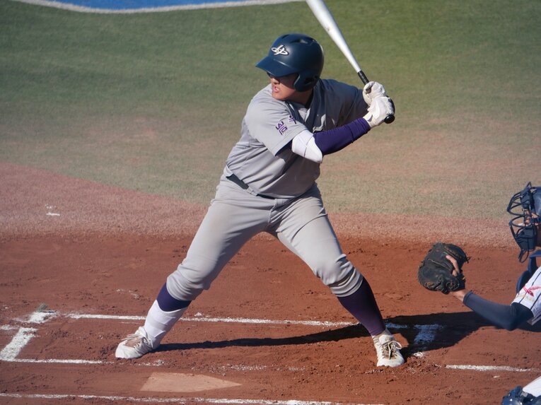 花巻東高・佐々木麒太郎（1年・内野手）　©PABB-lab