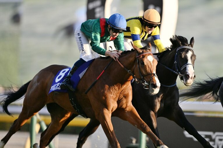 マスカレードボールとのデッドヒートを制したカランダガン（仏）。20年ぶりの外国馬によるジャパンカップ優勝となった ／ photograph by Keiji Ishikawa