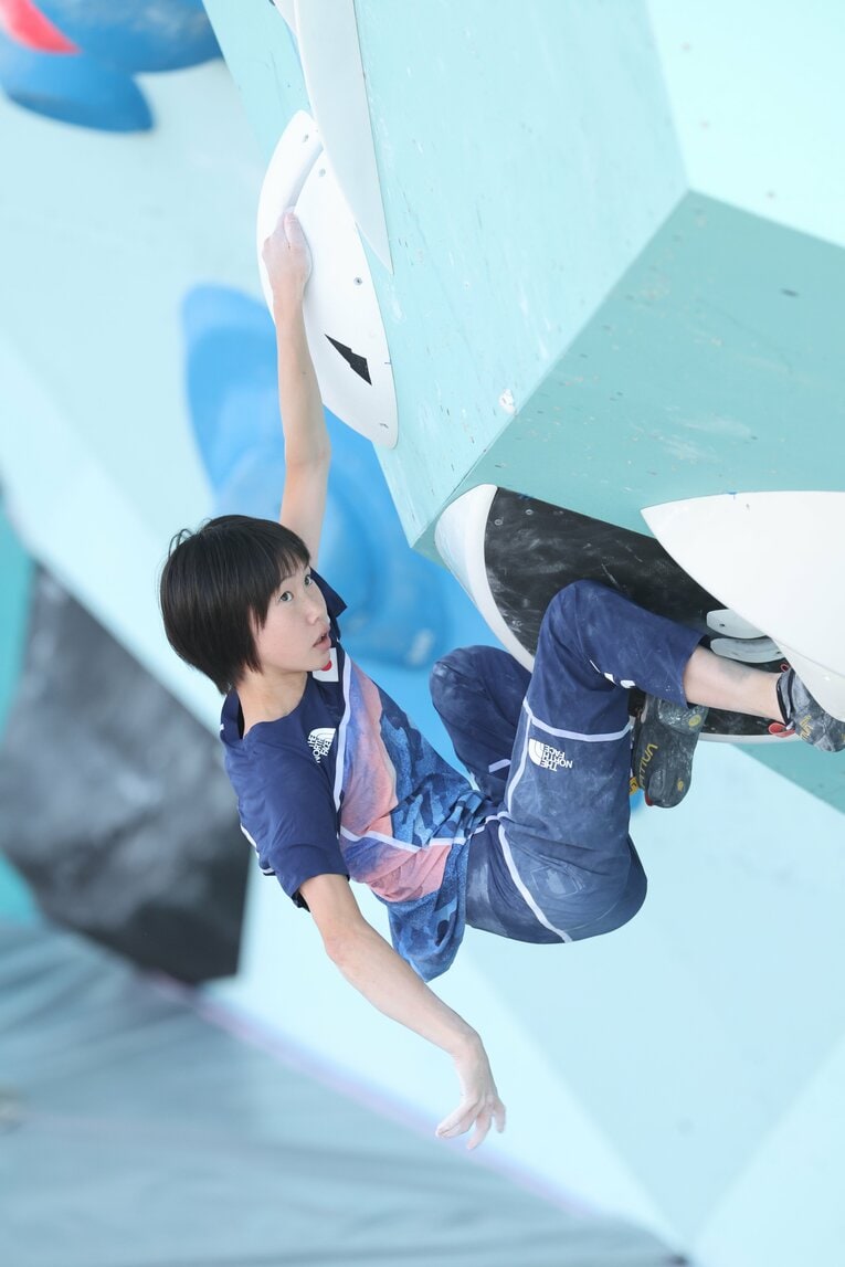 スポーツクライミング女子複合準決勝の森秋彩　©Tetsuya Higashikawa/JMPA
