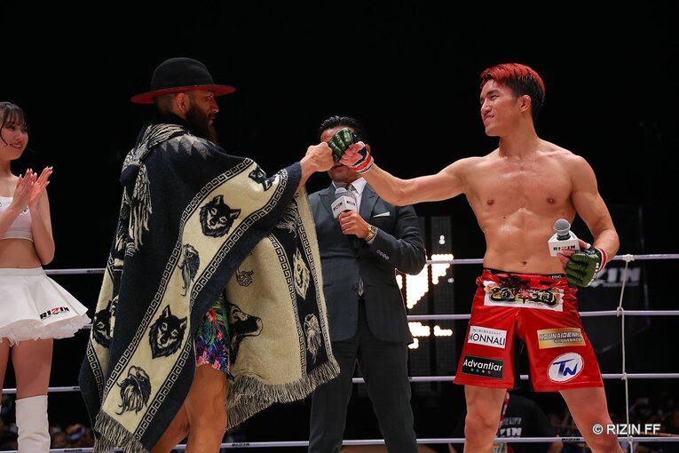 試合後にはアーチュレッタとのバンタム級王座決定戦も正式にアナウンス　©RIZIN FF
