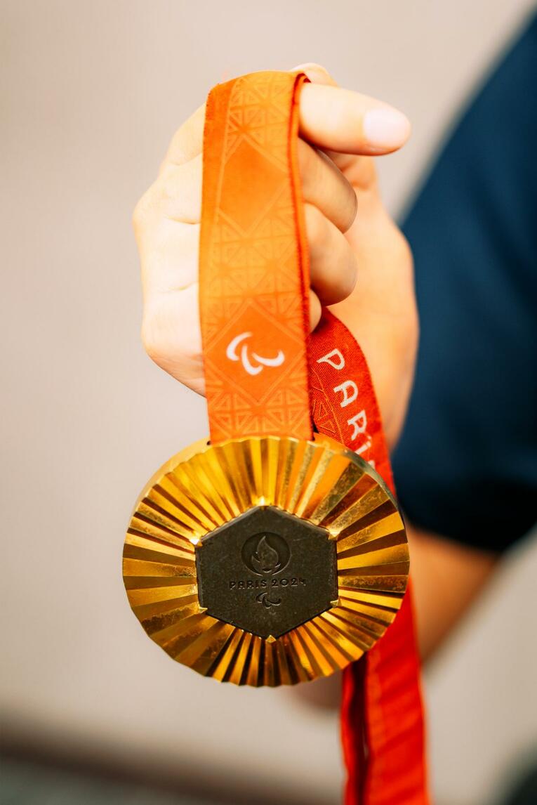 4度目の挑戦で手にした金メダル。その重みは格別だ　©Kiichi Matsumoto