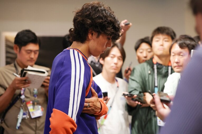 ブラジル戦翌日、思いを吐露した田中碧 ／ photograph by JIJI PRESS