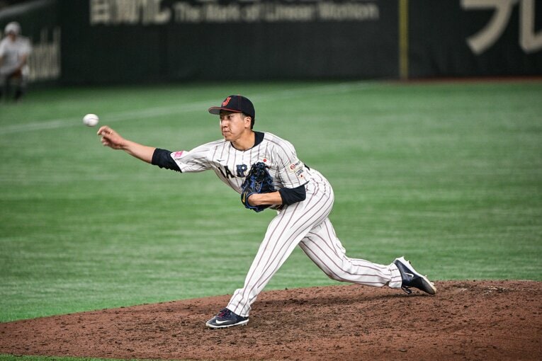 1失点したものの試合を締めた大勢は牧の一発を「予言」していた？　©Nanae Suzuki