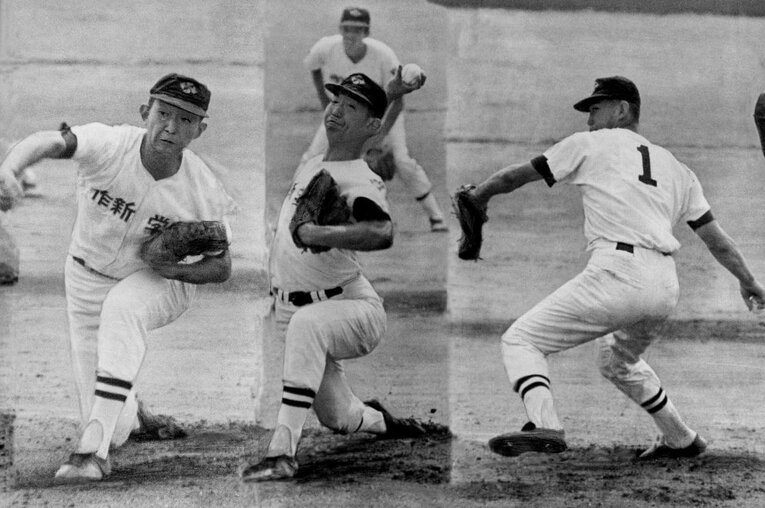 高校（作新学院）時代の江川卓の投球フォーム（2枚目／4）　©KYODO