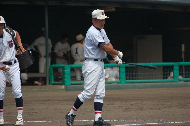 福島商時代の菅原監督。今年の連合チームでも「爪痕くらいは残せるかな」と不敵だった　©Genki Taguchi