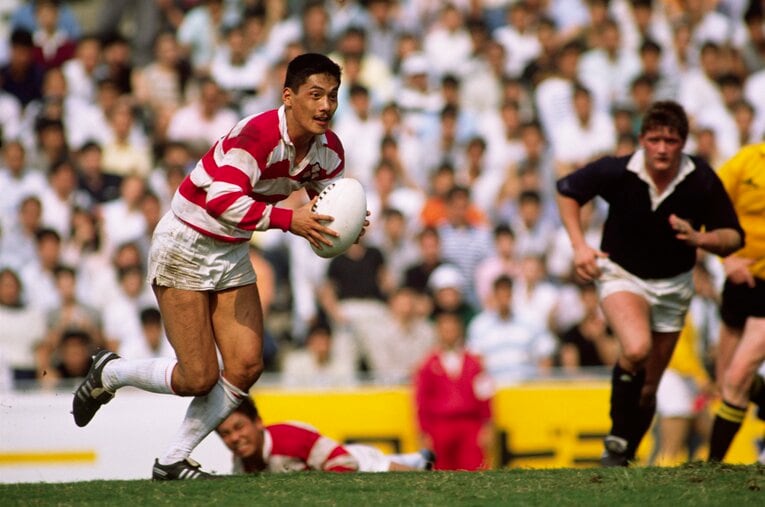 1989年スコットランドXV戦。平尾誠二を中心に大金星を挙げた　©︎Jun Tsukida/AFLO SPORT