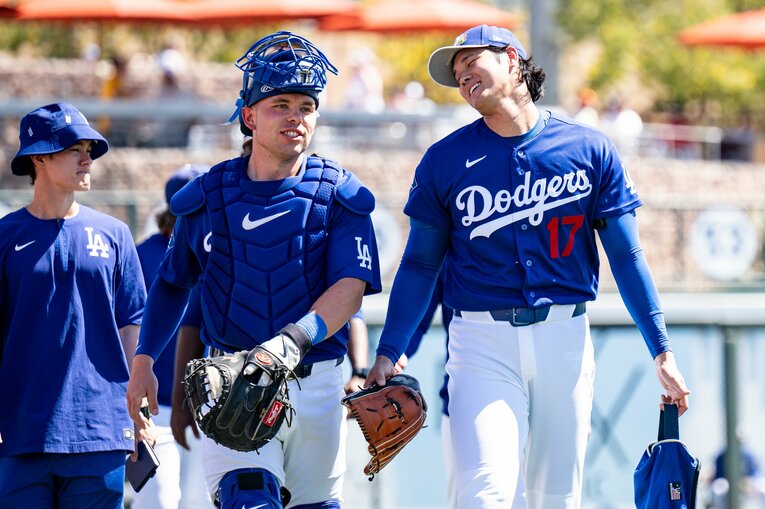 【Number現地撮影：大谷翔平の愛される日々】ドジャース再合流後の試合での大谷（写真は右に続きます）　©Nanae Suzuki