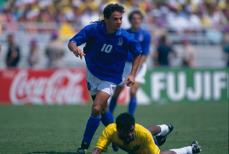 ニュースステーションで共演した小宮悦子さんがファンになったロベルト・バッジョ　©︎BUGEI SHUNJU