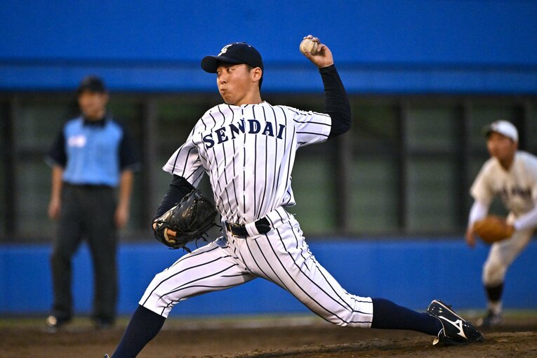 侍ジャパン大学生代表の選考合宿でも好投した渡邉　©Hideki Sugiyama