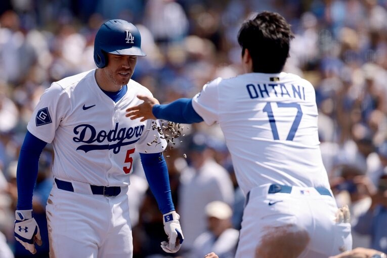 【翔平とフリーマン“仲良しな日常”】フリーマンに種まきセレブレーションした大谷さんだが……　©Getty Images