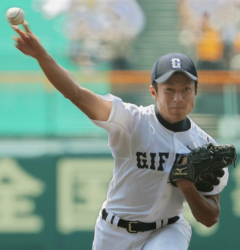 準決勝の相手はこの年、続々と強豪を撃破してきた県岐阜商。エース山田の攻略がカギとされた　©︎JIJI PRESS