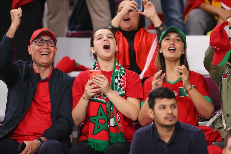 モロッコ代表のサポーター　©Kaoru Watanabe／JMPA