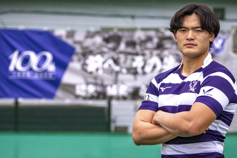 明治大ラグビー部キャプテン・廣瀬雄也（2023年）　©︎Takuya Sugiyama