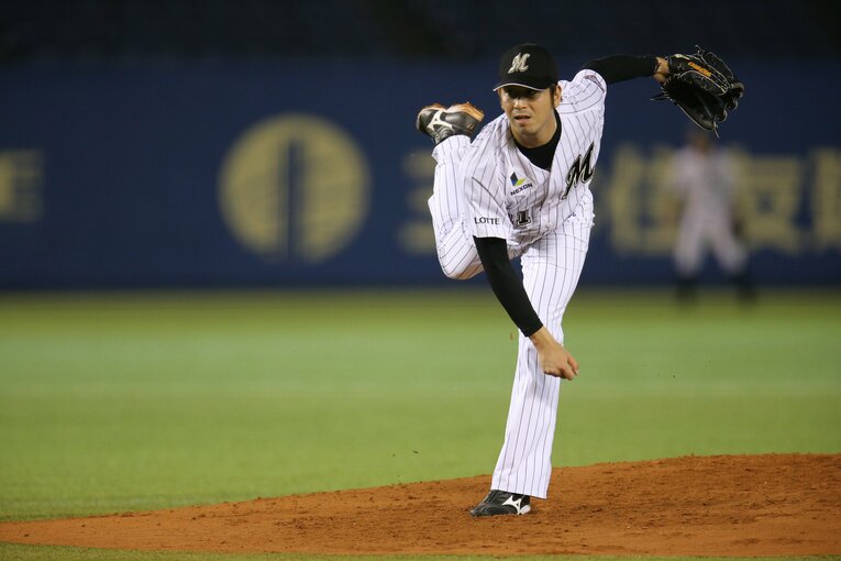 現役時代の大嶺さん　©︎Chiba Lotte Marines