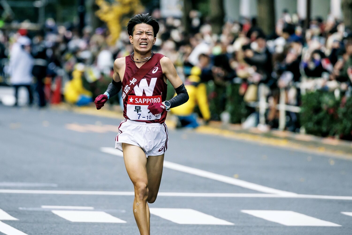 國學院大とのし烈な3位争いとなった10区。早稲田は4年生の菅野が担当した　©Kiichi Matsumoto