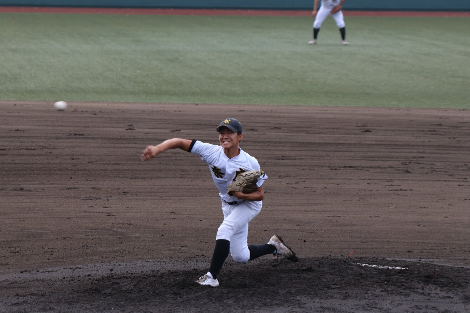 急造投手ながら快投を見せた神山 ©Fumi Sawai