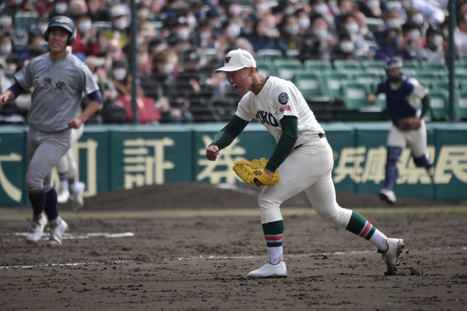 1回戦で好投した際の米田　©Hideki Sugiyama