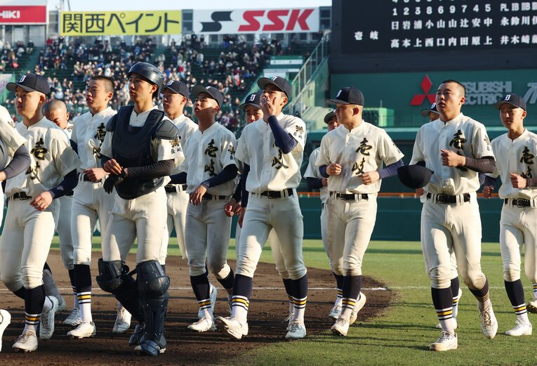 最後は東洋大姫路の底力に屈した壱岐ナイン　©JIJI PRESS