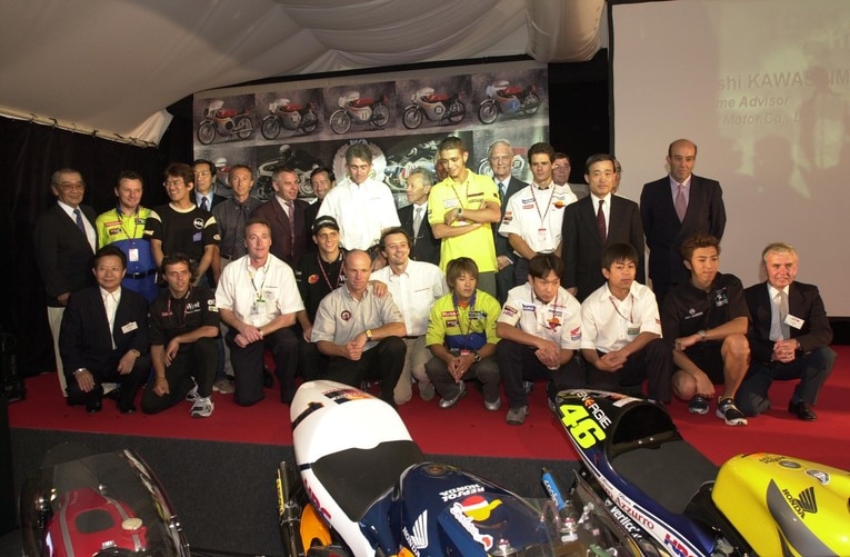 ホンダの500勝記念イベントでのひとコマ。ホンダの歴史を彩った名ライダーたちが多数　©Satoshi Endo