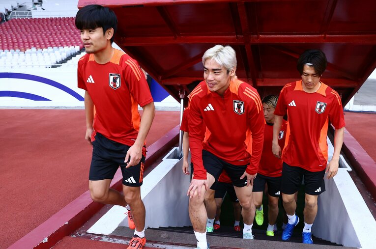 インドネシア戦の前日練習に姿を見せた久保建英、伊東純也ら ／ photograph by JFA/AFLO